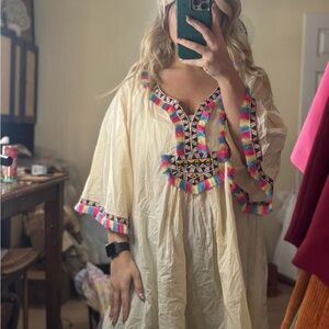 Colorful Embroidered Kaftan Dress by Velzera